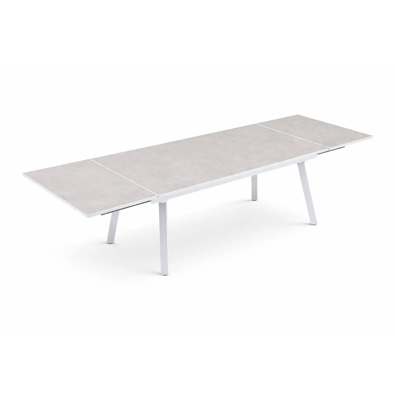 Tavolo Merano Stone Bianco Allung.170/220/270x90 Cm in Alluminio Salmar - tavoli, sedie e poltroncine