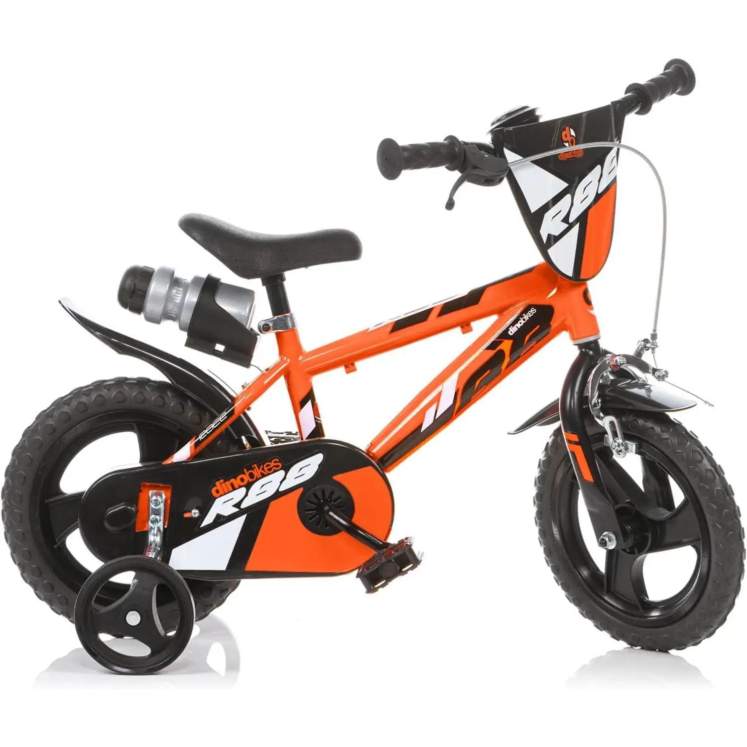 Bicicletta Bambino 12" MTB Arancio Con Rotelline Stabilizzatrici - biciclette bambini