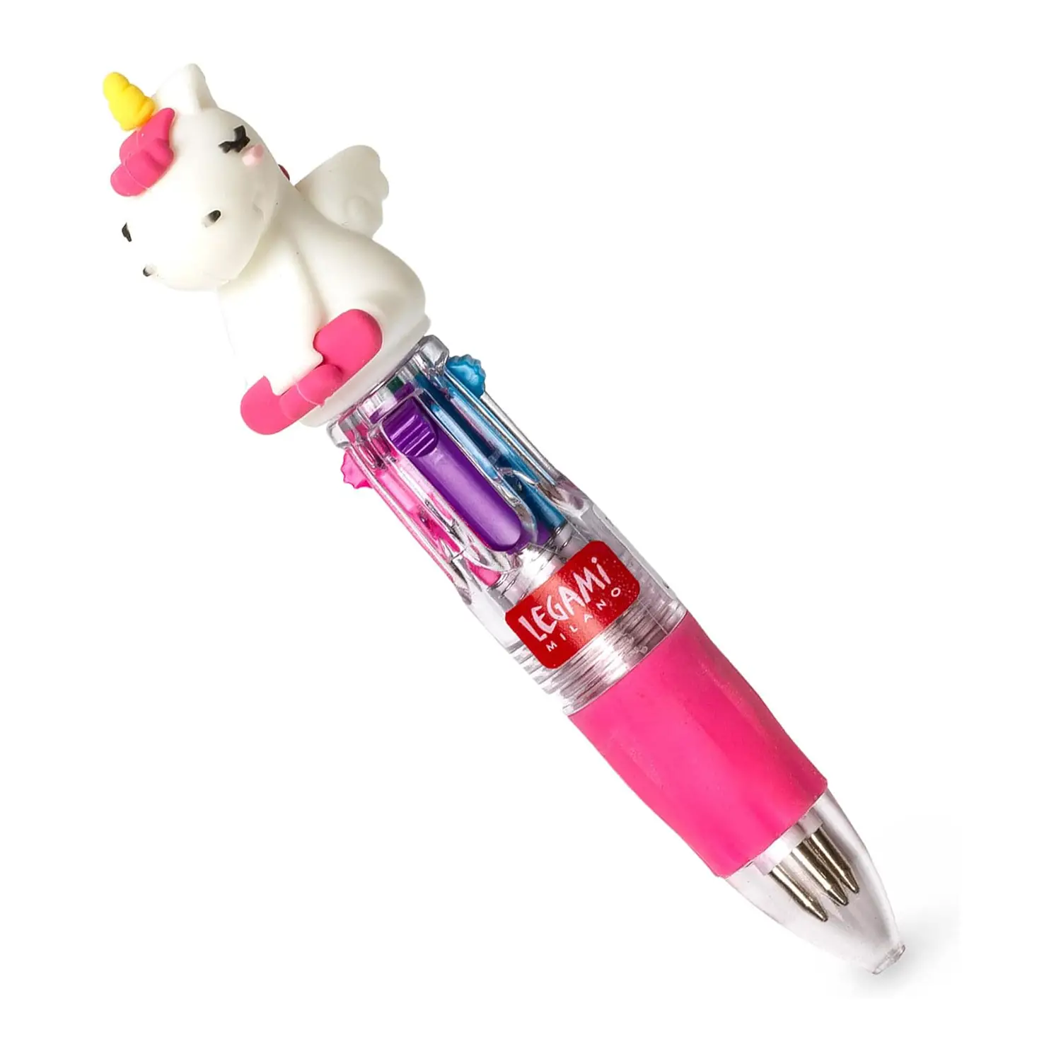 Legami - Mini Penna a Sfera 4 Colori, Mini Magic Rainbow - Unicorn -