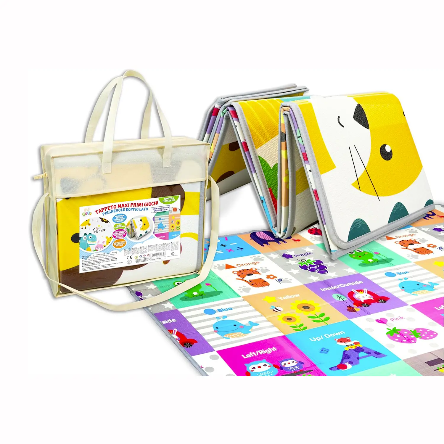 Gogo - Tappeto Maxi Double Face Pieghevole 180x200x0,5 Cm - Primi giochi