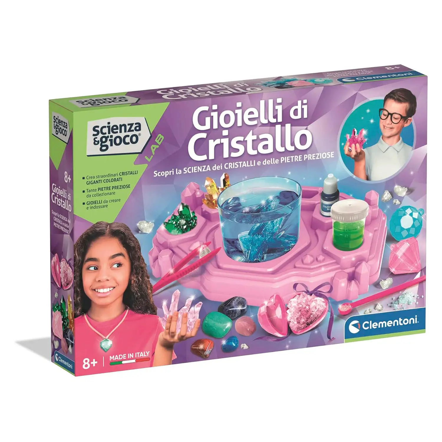 Clementoni Scienza e Gioco Gioielli di Cristallo Kit Bambini 8+ - creatività