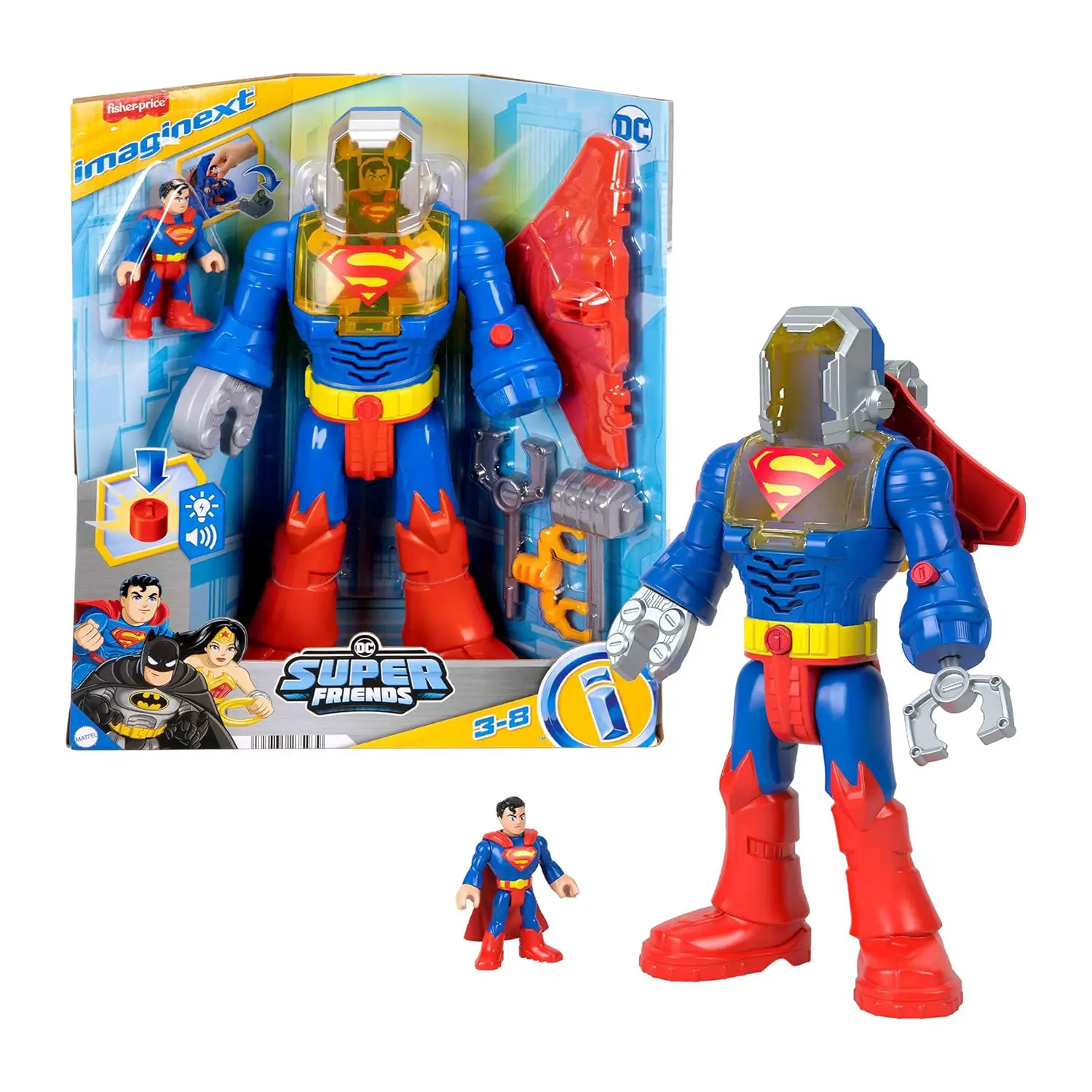 Imaginext Dc Super Friends Superman Insider e Corazza - action figures ed accessori