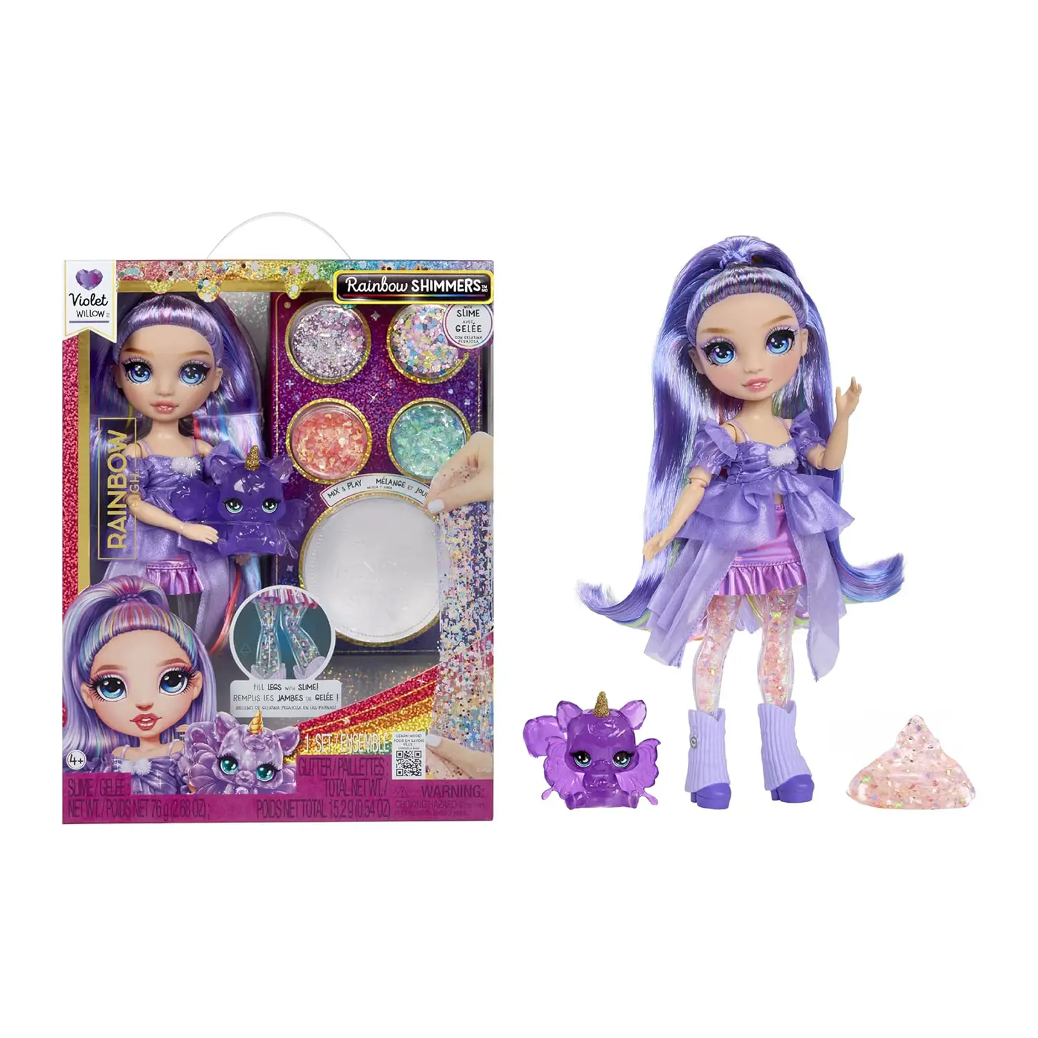 Rainbow High Rainbow Shimmers Con Slime Fashion Doll - Violet Purple - collezionabili bambina