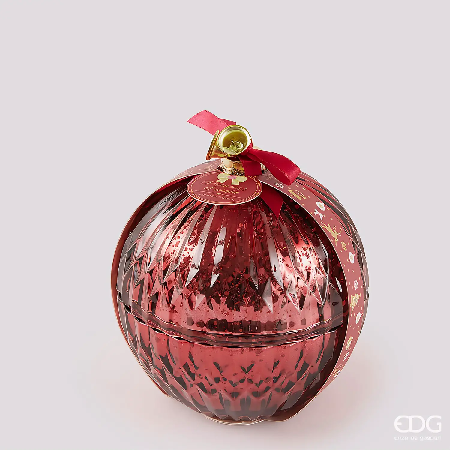 Candela Natalizia Sfera Rossa Profumata 13cm EDG - addobbi casa