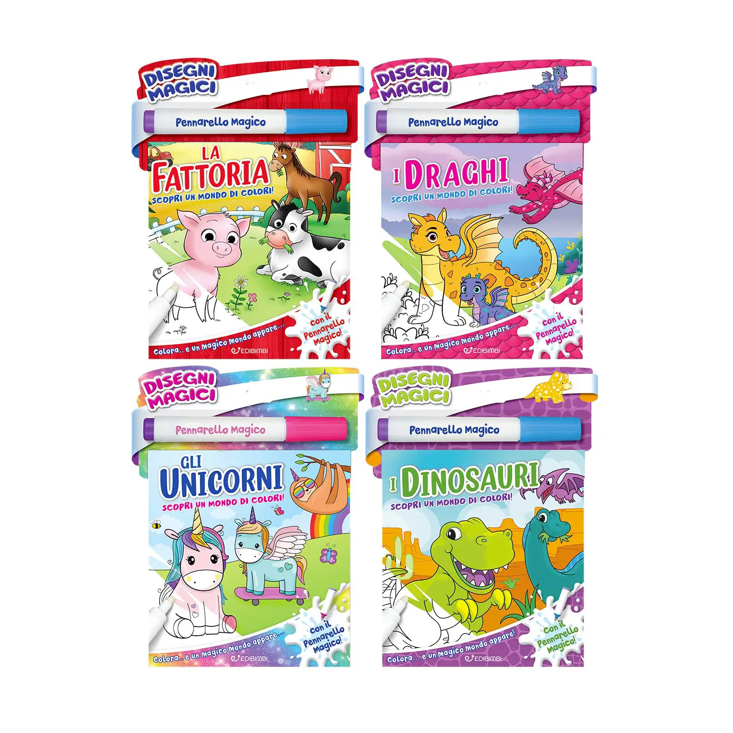 Disegni Magici Libri Con Pennarello Magico Assortiti - Prima biblioteca