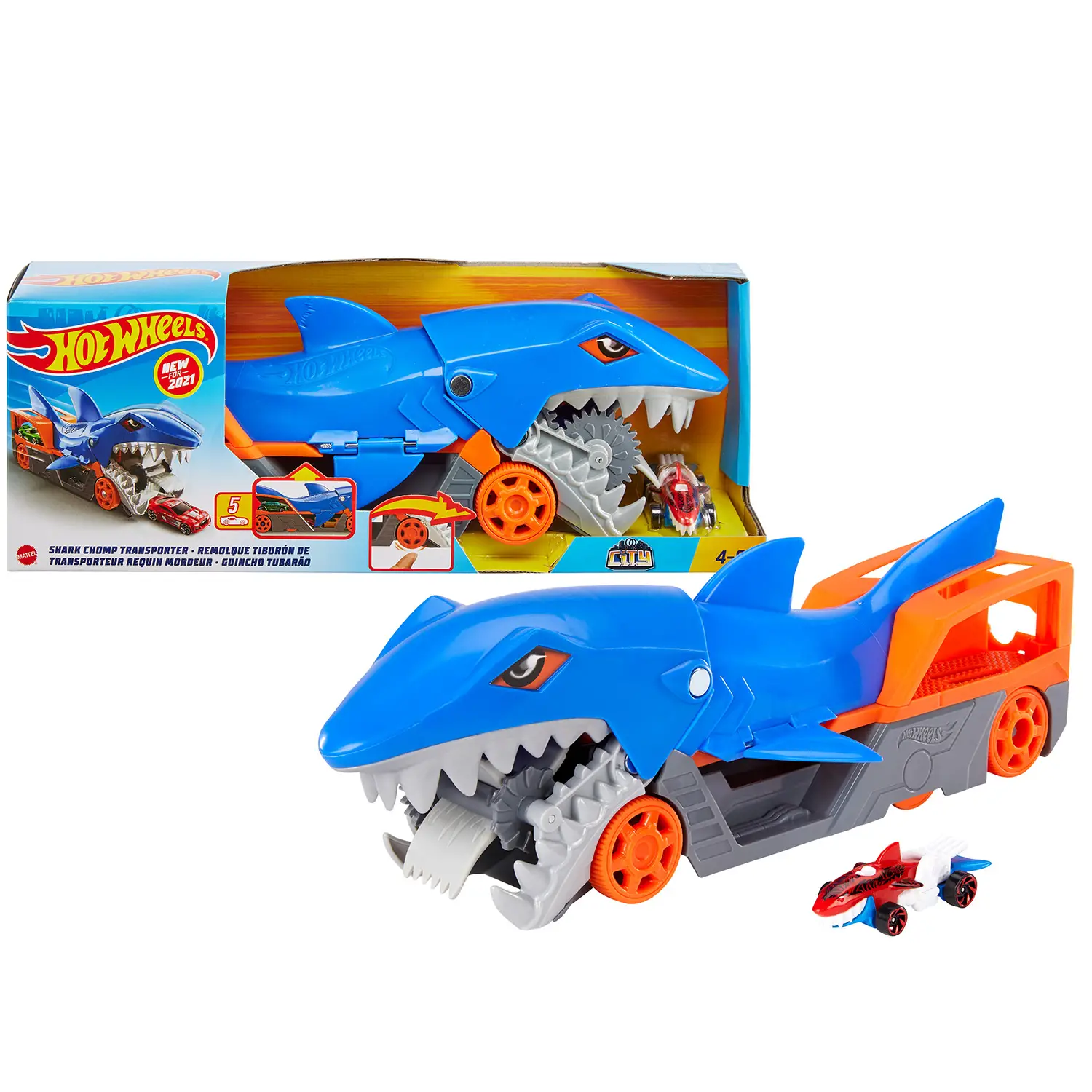 Hot Wheels Trasportatore Squalo Divoratore con Auto Inclusa - play set