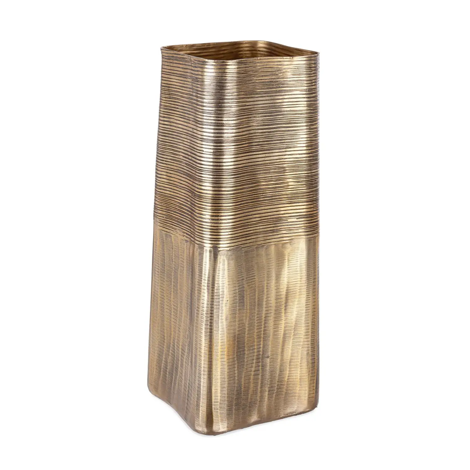 Vaso Decorativo Artigianale in Alluminio H40,5 cm Dorato - addobbi casa