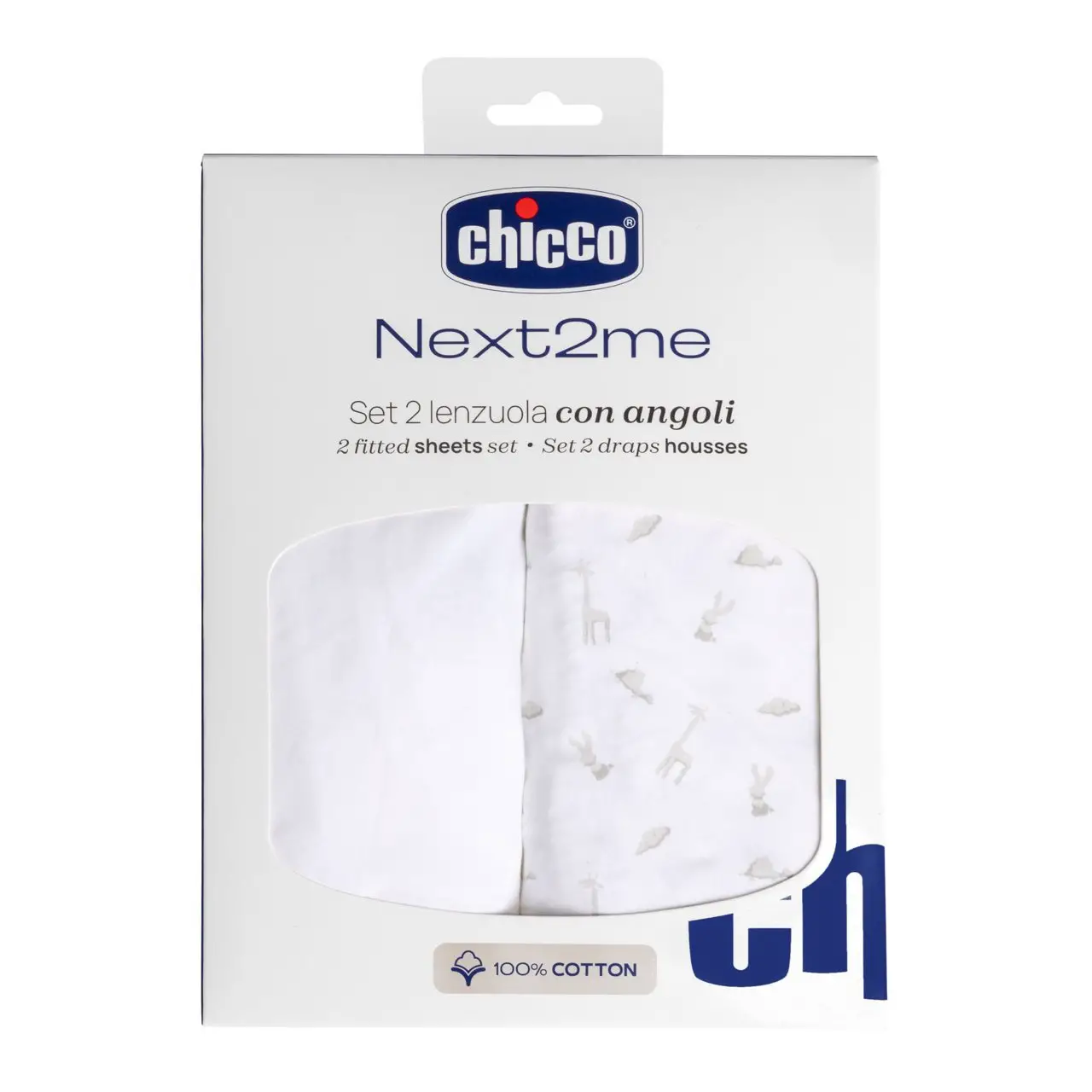 Set Lenzuola con Angoli in Cotone per Next2Me - Cloud - lenzuolini