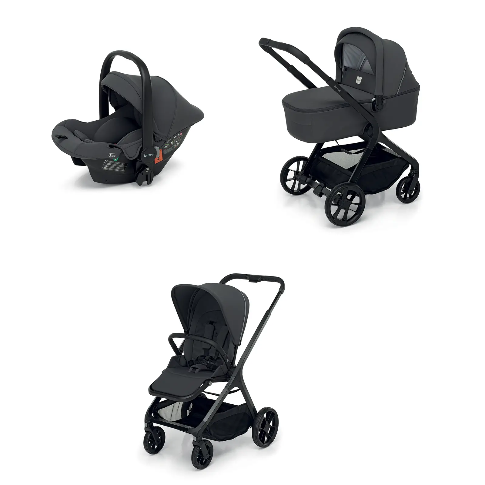 Trio Brio Travel System 3 in 1 Grigio Scuro - trio e modulari