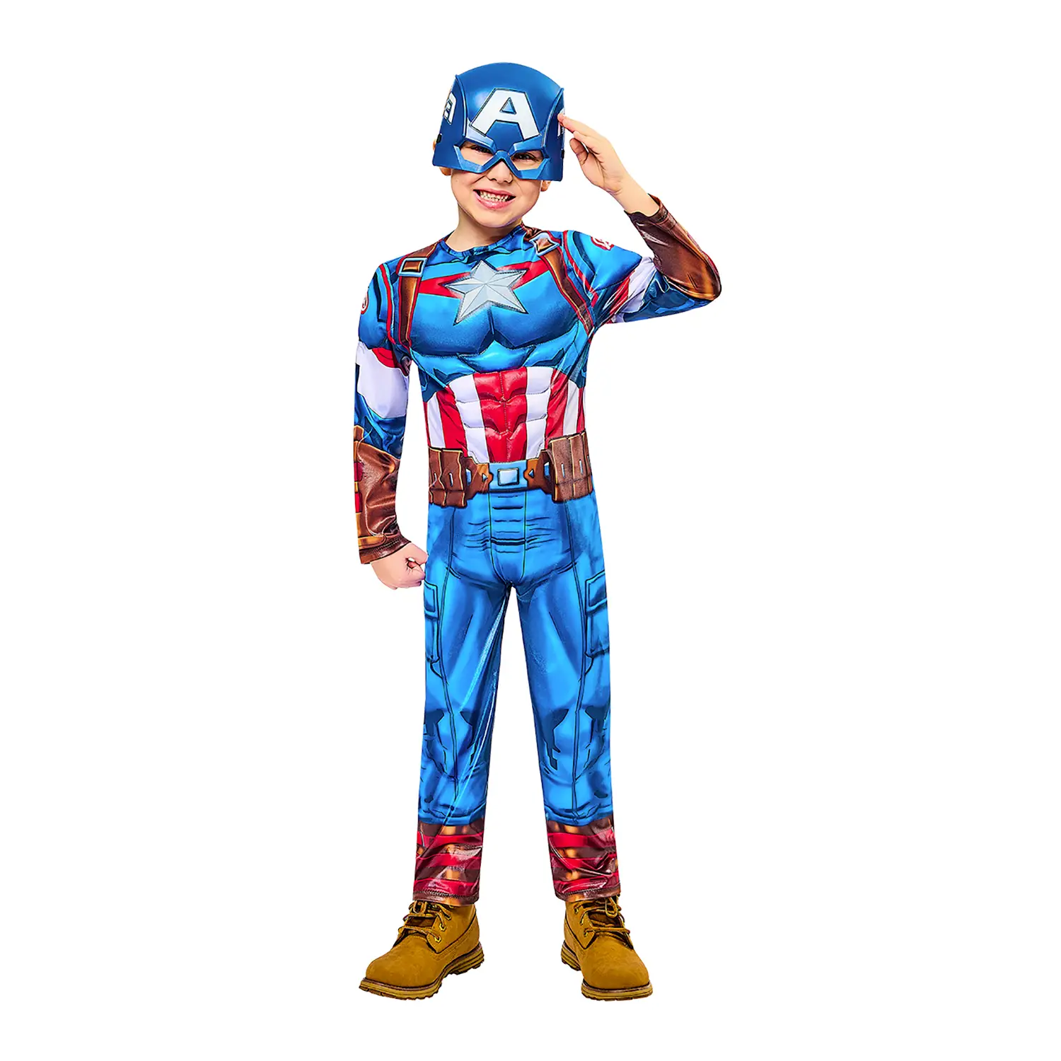 Costume Capitan America Black Line - Taglia S - 7/8 Anni - abiti bambino e bambina