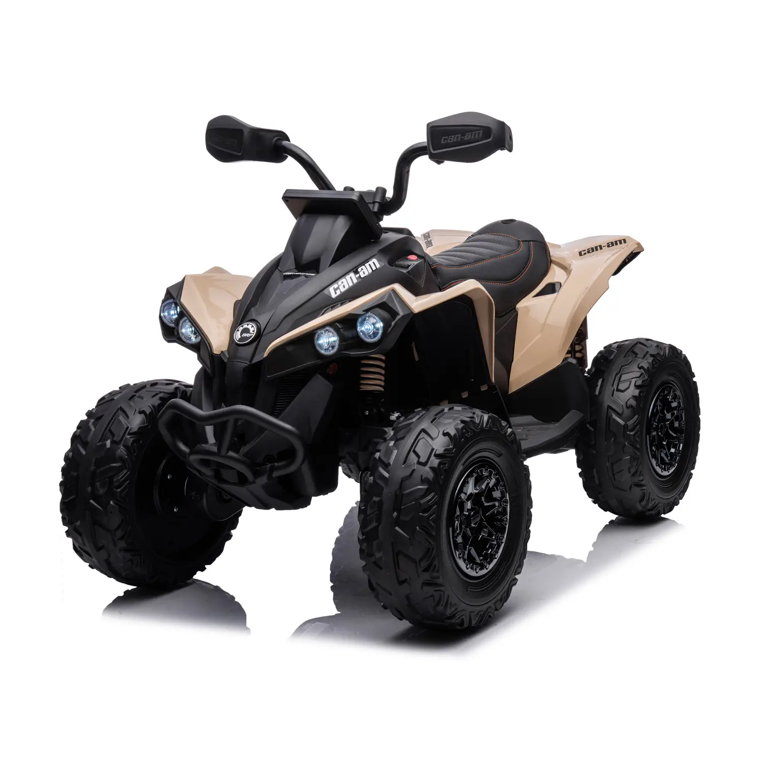 Can-Am Quad Renegade ATV Elettrico, Licenza Ufficiale con Sospensioni e Luci LED, Khaki - auto