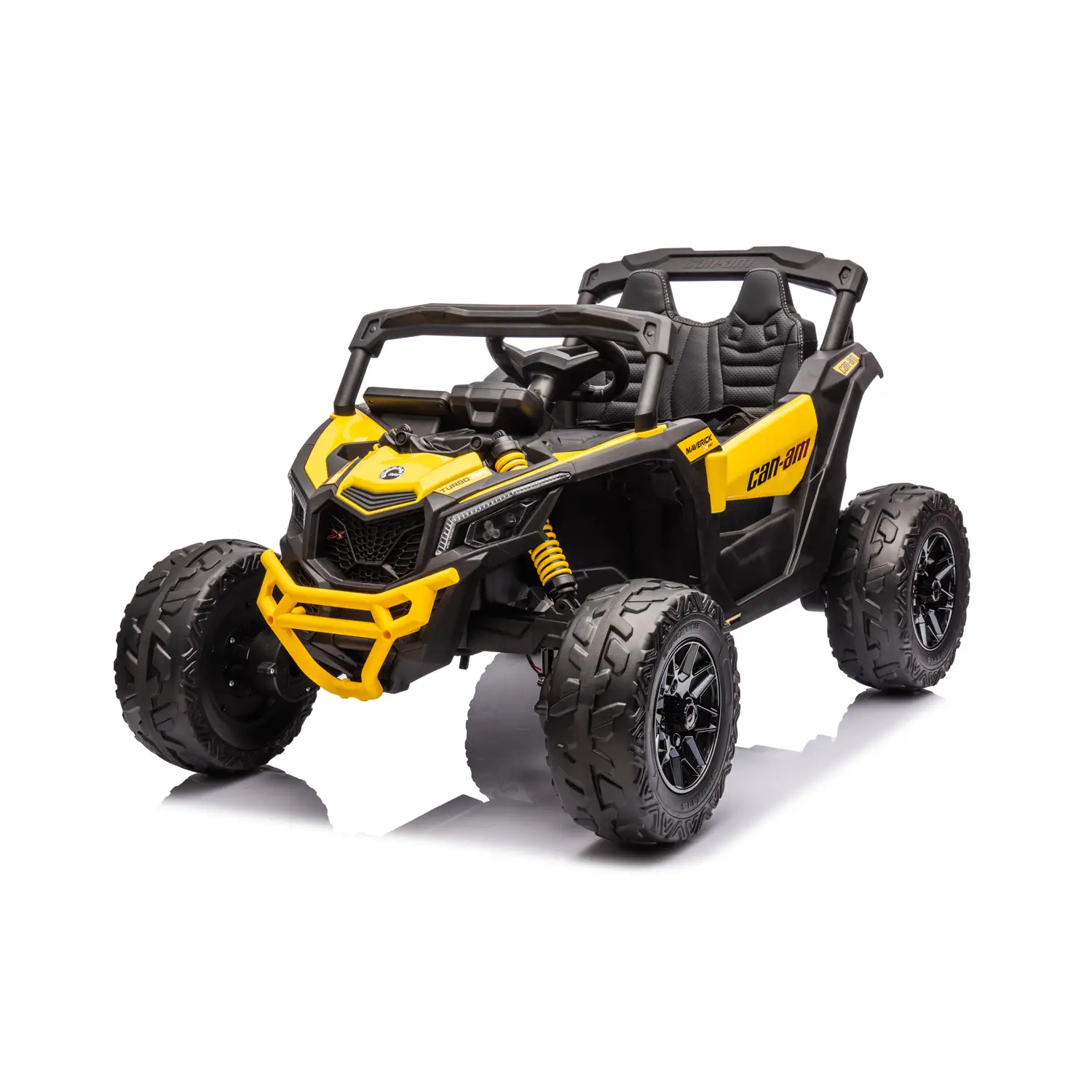 Can-Am Maverick UTV Elettrico per Bambini con Telecomando e Sospensioni, Giallo - auto