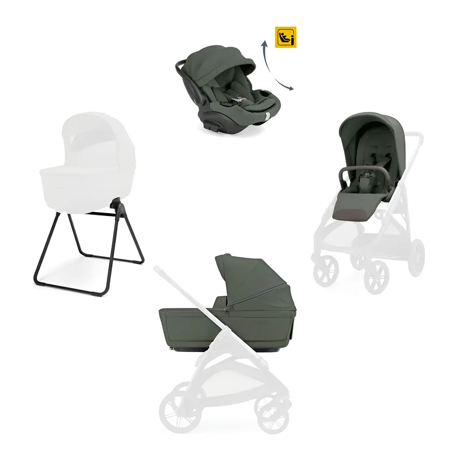 Aptica sistem quattro Darwin recline Evo Cristal Grey (telaio escluso) - trio e modulari