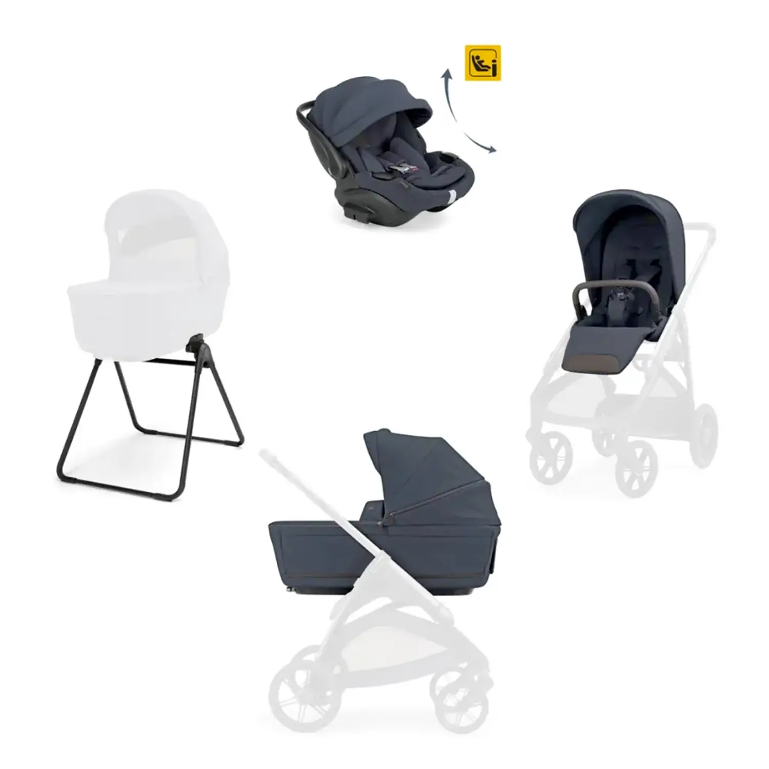Aptica sistem quattro Darwin recline Evo Saphire Blue (telaio escluso) - trio e modulari