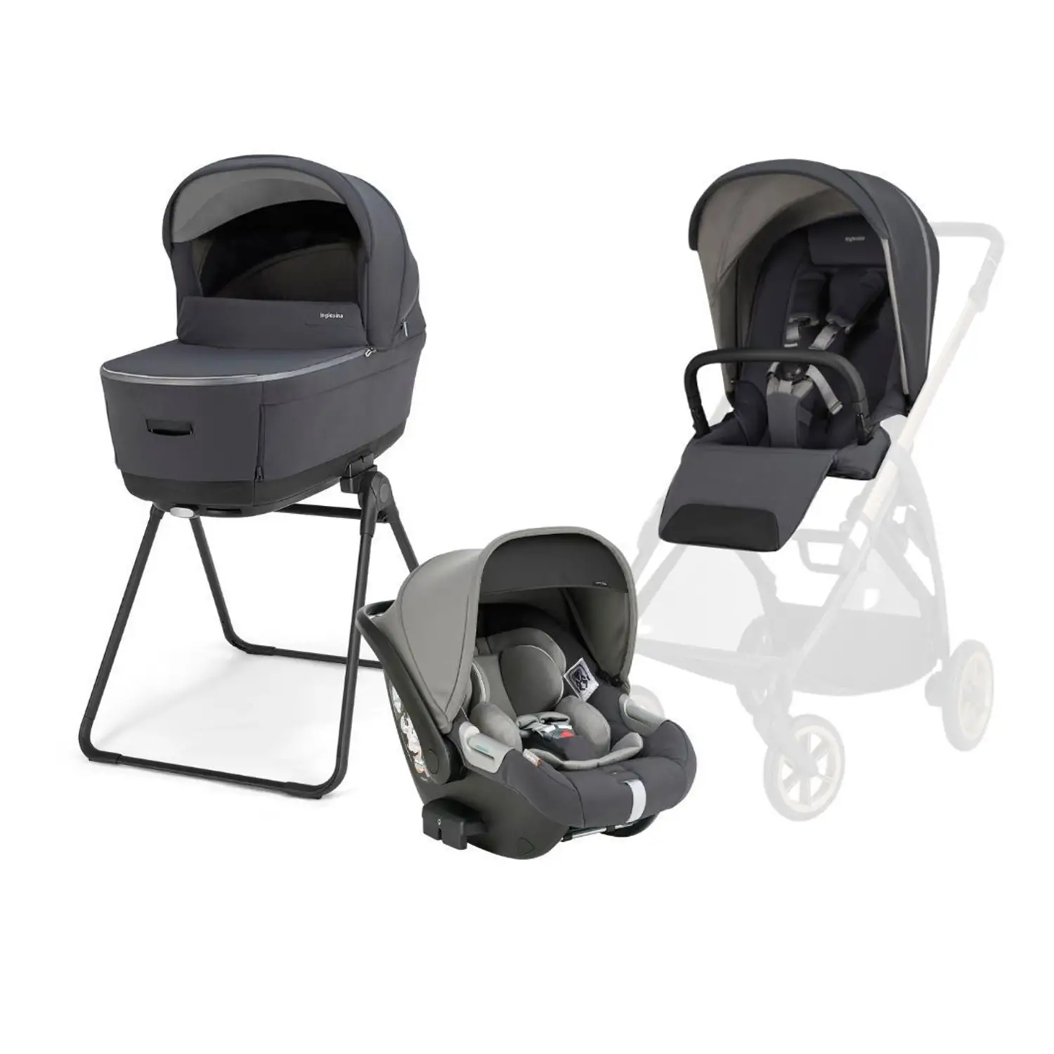 Electa Sistem Quattro Garage Grey con Ovetto Darwin (Telaio escluso) - trio e modulari