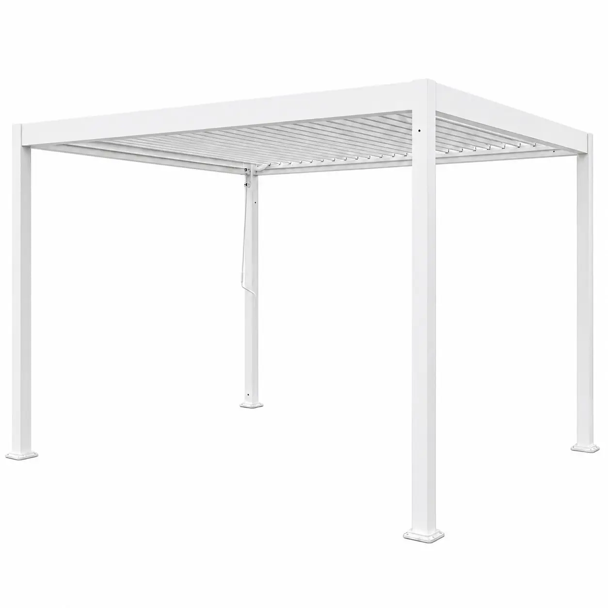 Pergola Bioclimatica, Gazebo 3x4 Metri con Lamelle Orientabili, Acciaio e Alluminio, Bianco - gazebi in ferro