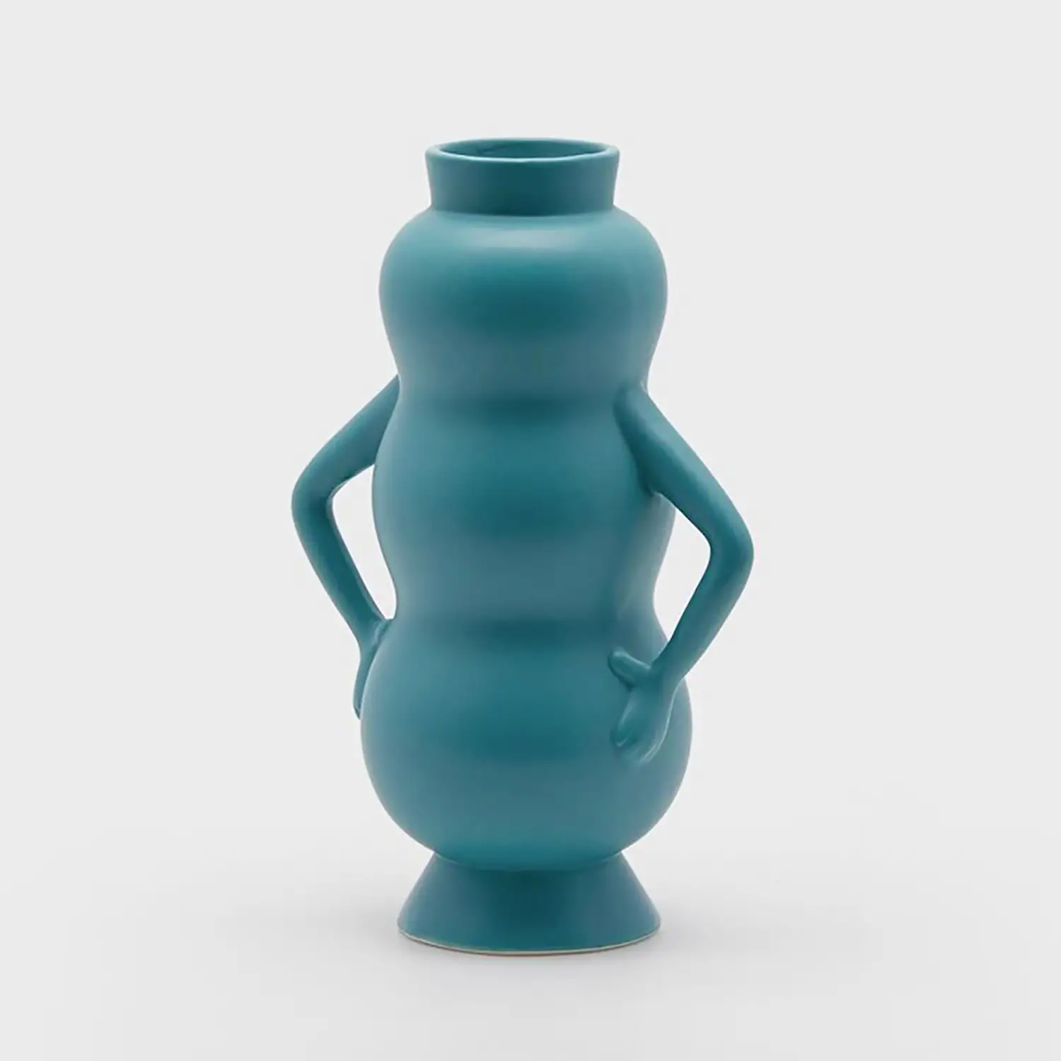 Vaso Decorativo Trilobo Con Manici Turchese - oggetti decorativi