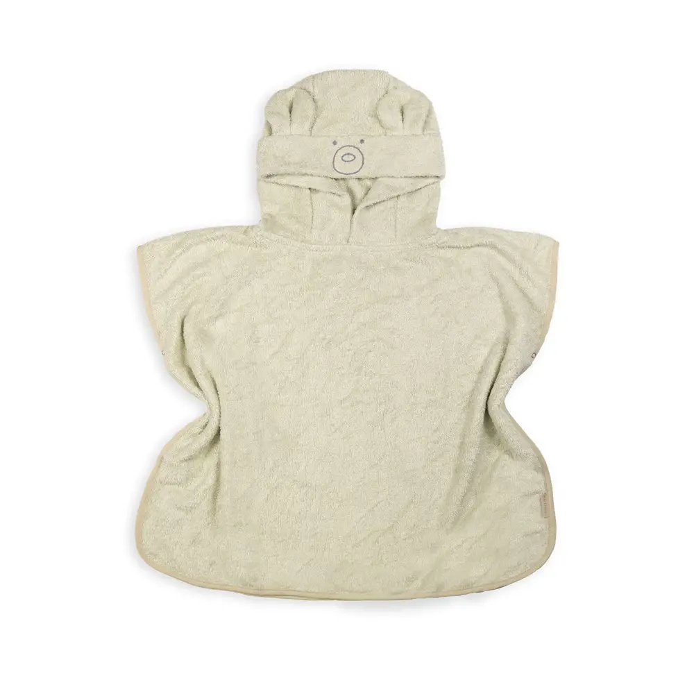 Poncho Accappatoio Bamboom in Spugna di Bambù – Oyster Grey – Taglia 0-2 Anni - accappatoi