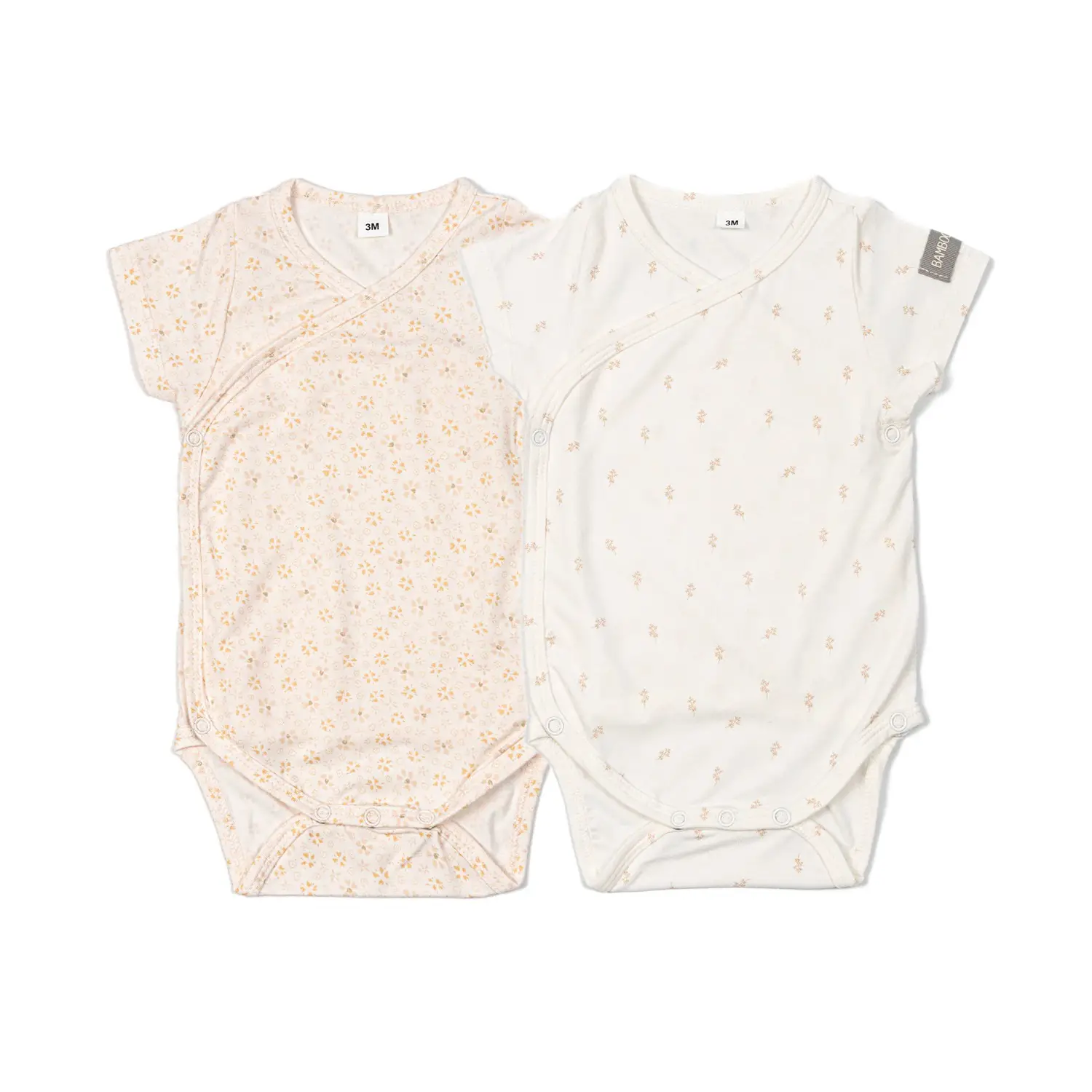 Body Maniche Corte Print Flower Mix - Taglia 3 Mesi- 2 Pezzi Rosa e Bianco - intimo neonato