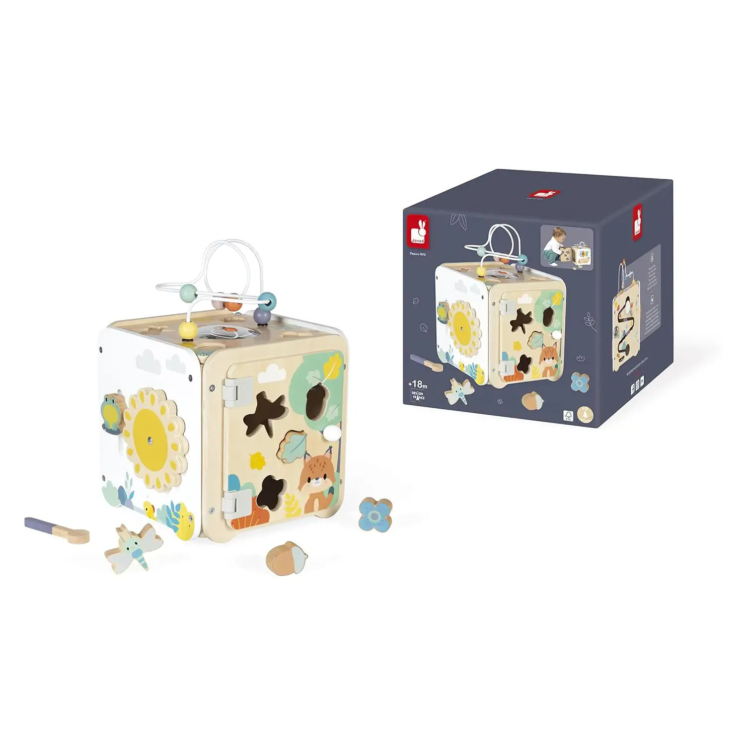 Janod Grande Cubo Multiattività In Legno - Primi giochi