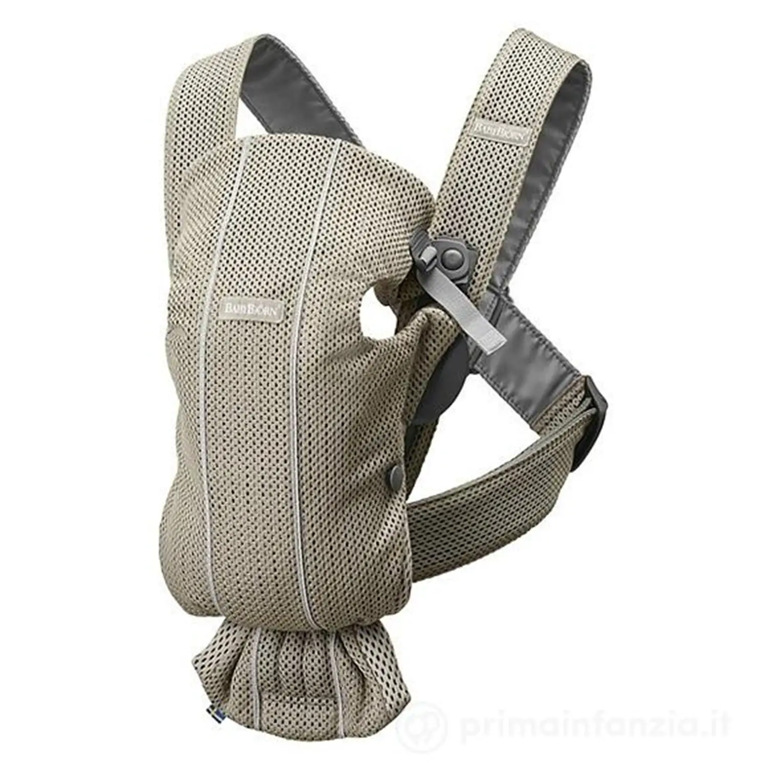 Babaybjorn Marsupio Mini 3D Mesh Grey Beige - marsupi e zaini porta bimbo
