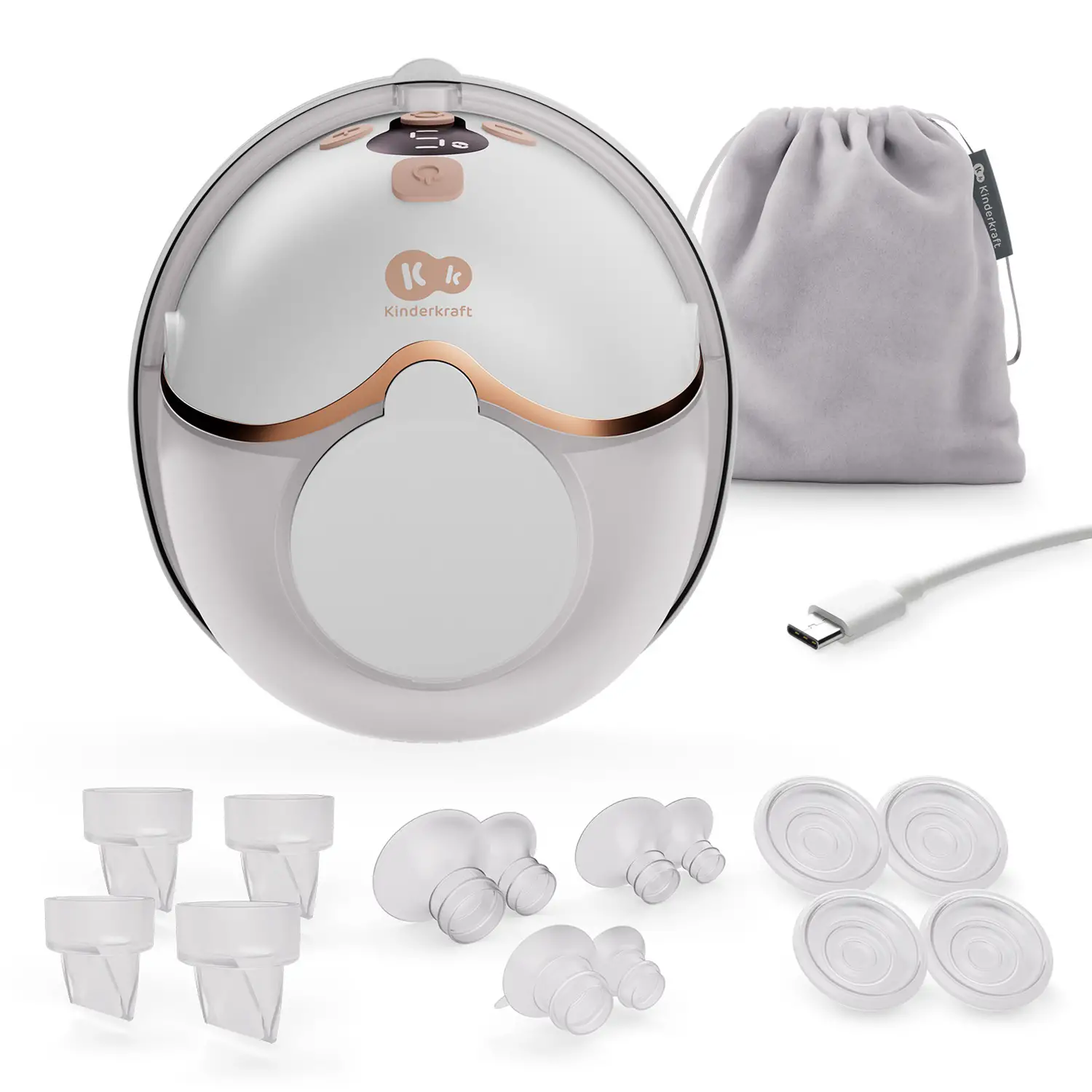 Kinderkraft Tiralatte Mamaflow elettrico singolo-Indossabile-Gold - allattamento