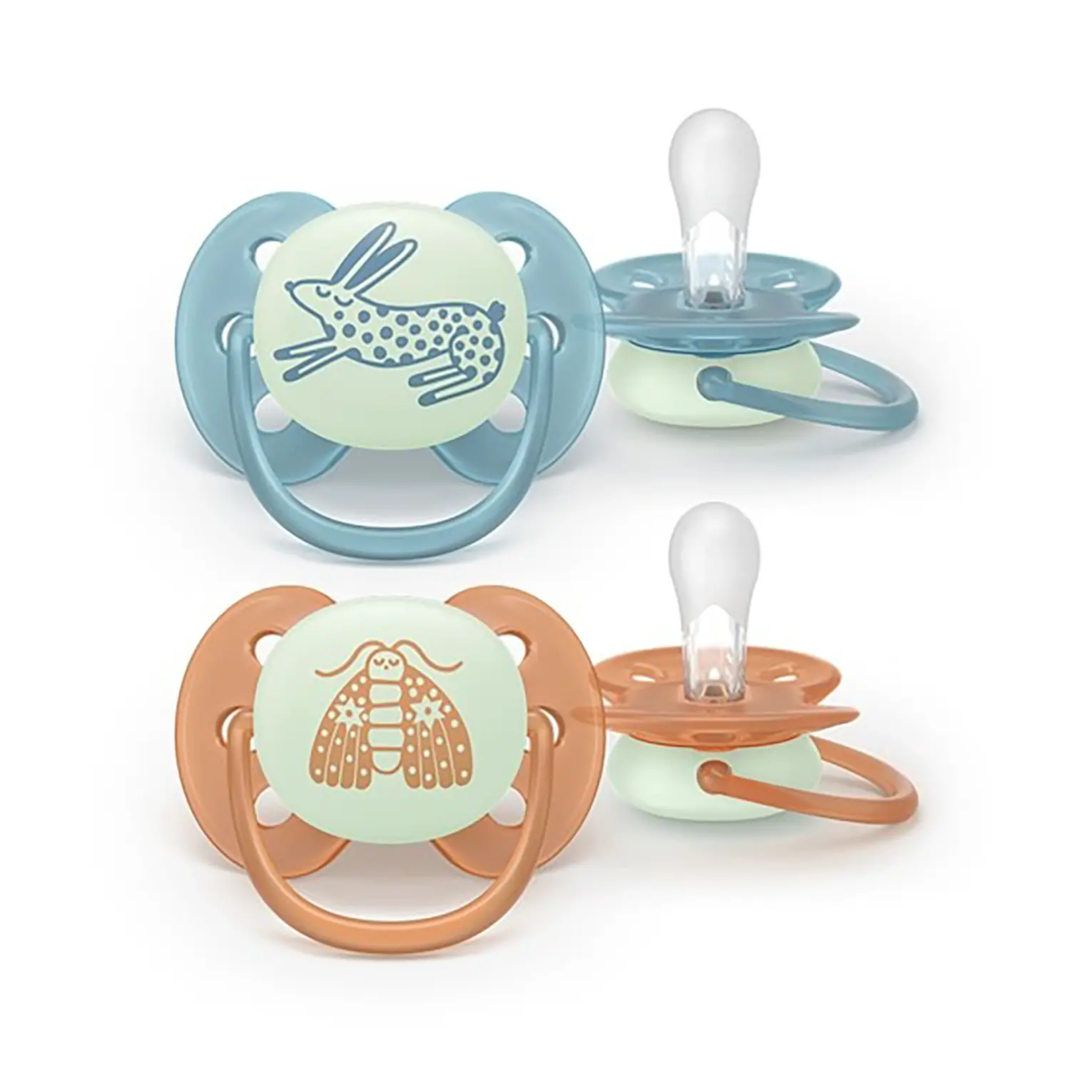 Ciuccio Philips Avent Ultra Soft Night +18M Farfalla/Lepre - ciucci