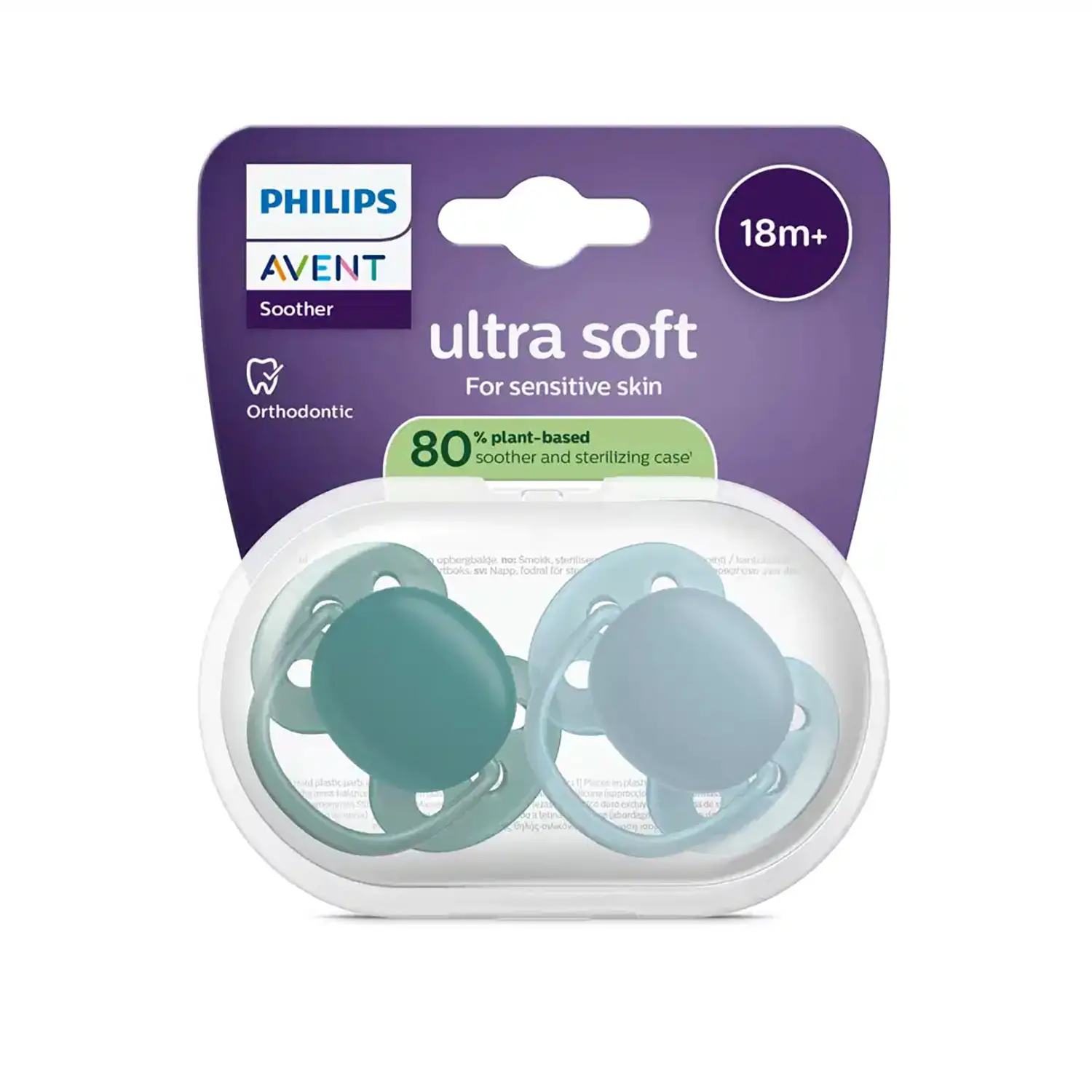 Ciuccio Philips Avent Ultra Soft +18M Verde/Blu Pastello - ciucci