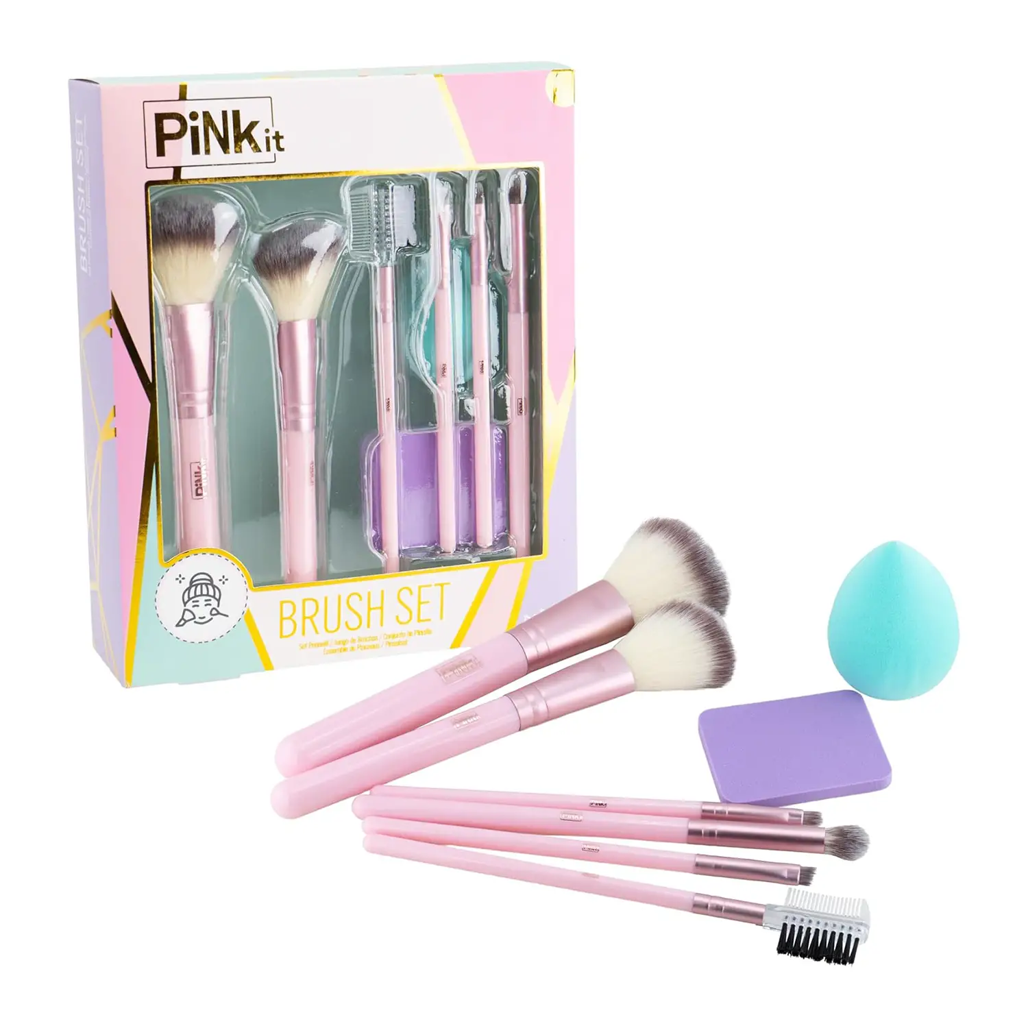 Pink It Brush Set Pennelli Per Trucco - bellezza e accessori