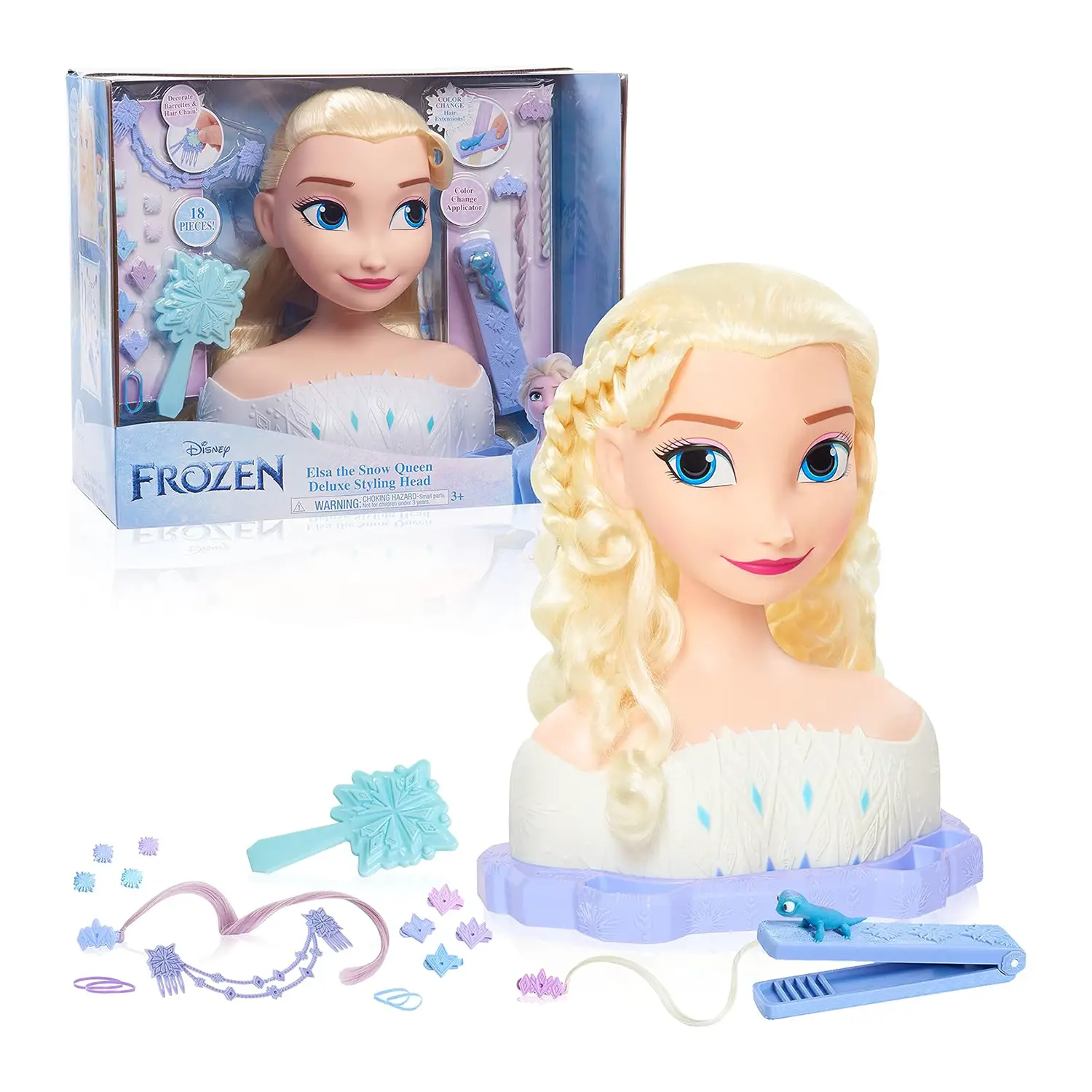 Frozen 2 Testa da Pettinare Deluxe Elsa - Just Play - bellezza e accessori