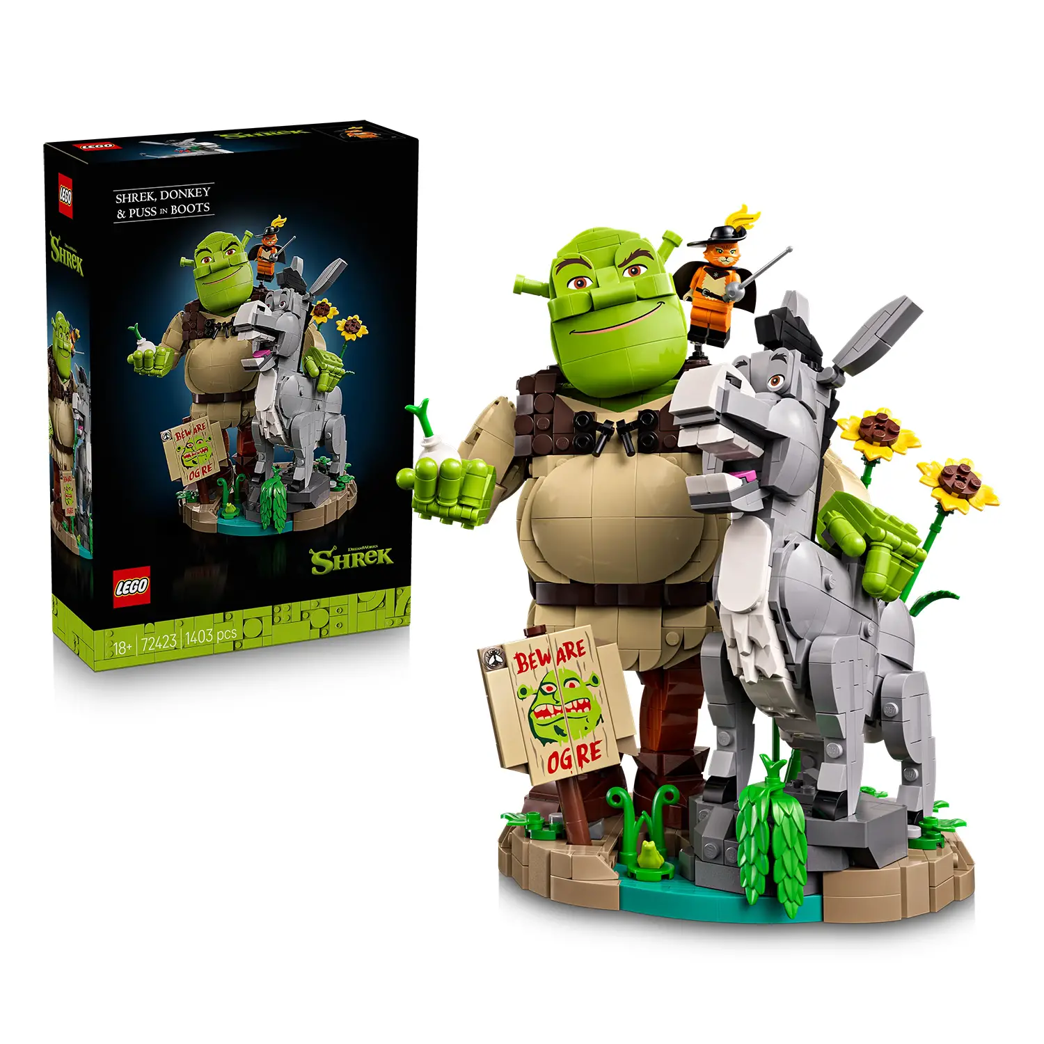 LEGO Shrek, Ciuchino e Gatto con gli Stivali - 1403 Pezzi - lego