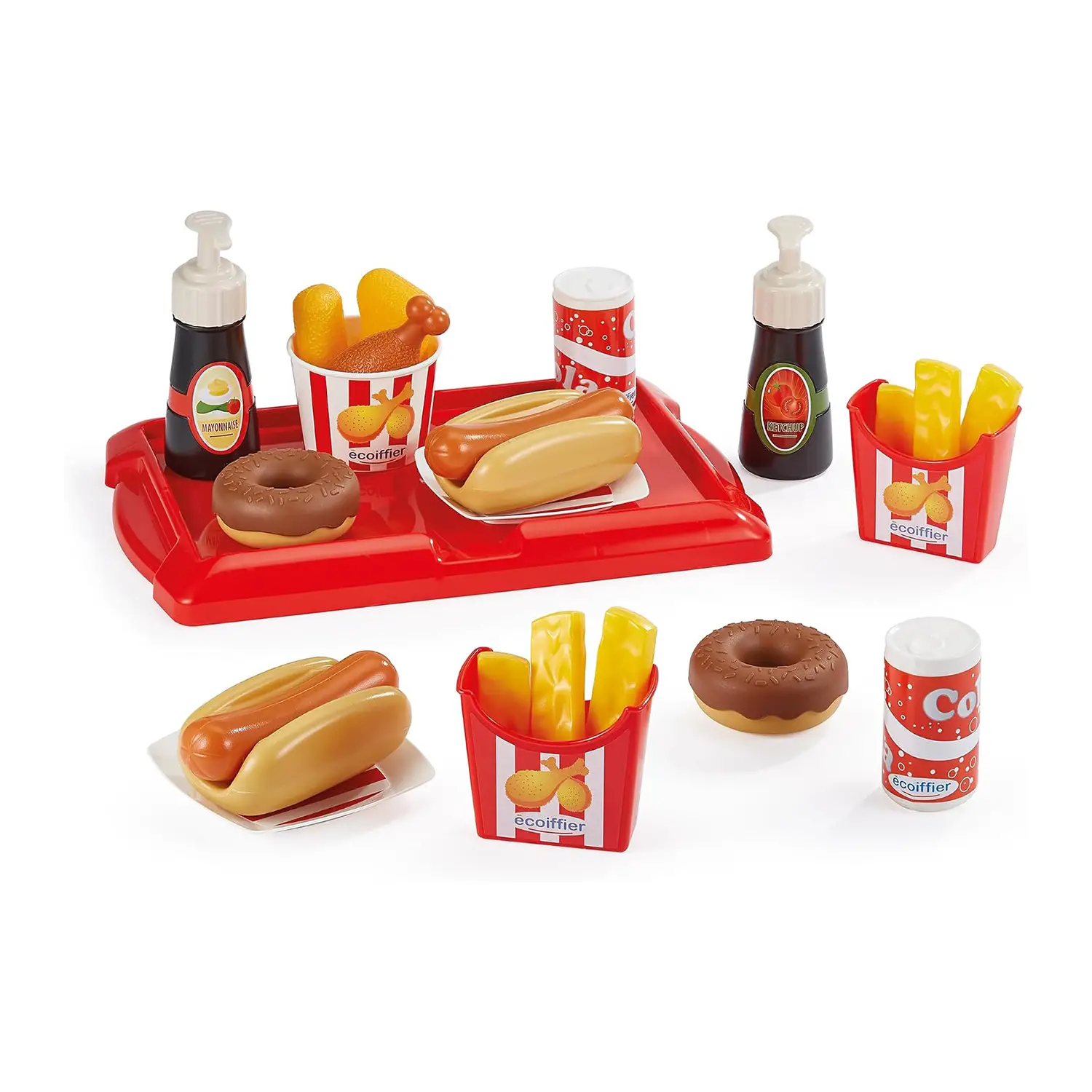 Set Giocattolo Fast Food per Bambini 25 Pezzi - Alimenti, mercatini, stoviglie