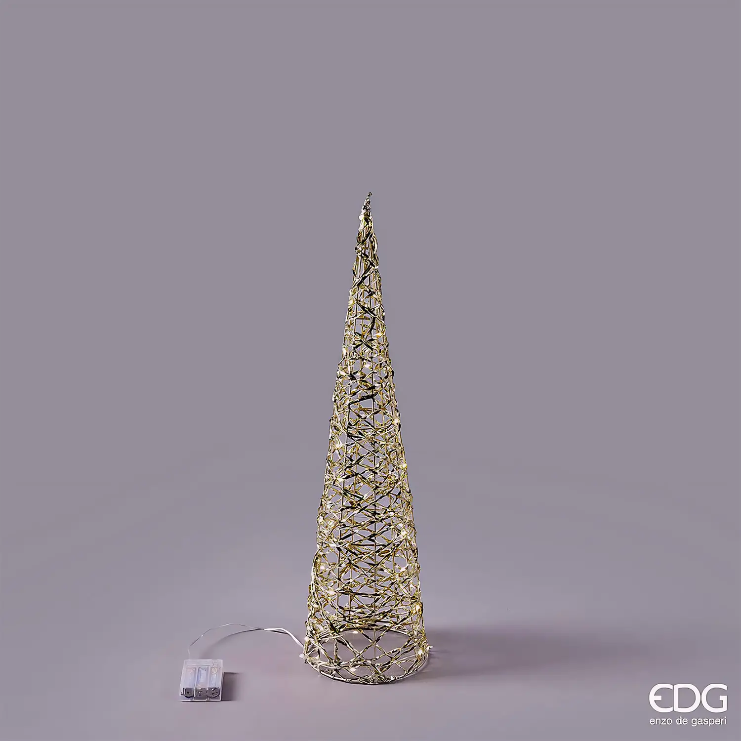 EDG Albero LED Stripes Cono 30 MicroLED H60 cm Oro - alberi led di design