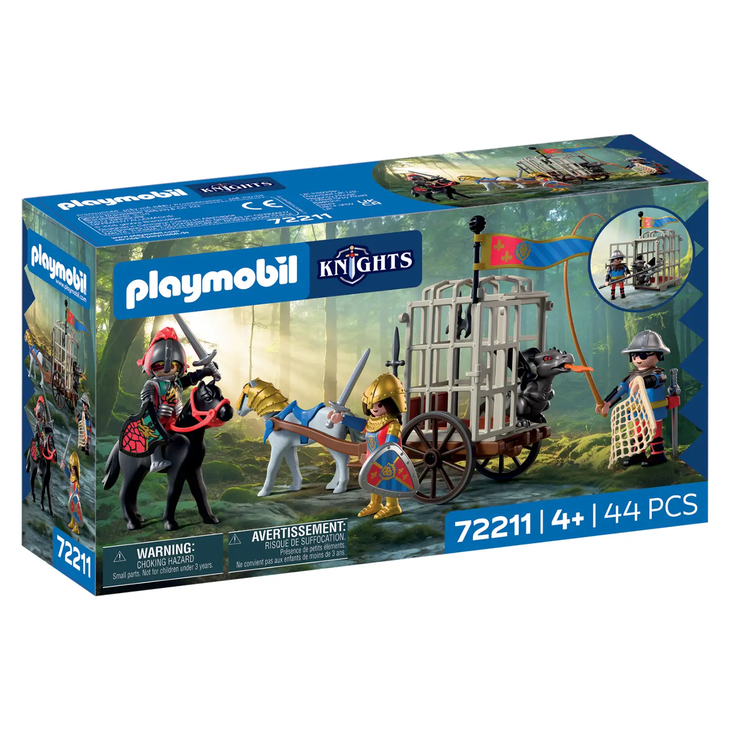 Playmobil 72211 Rapimento del Drago con 3 Cavalieri, Cucciolo e Carrozza - playmobil