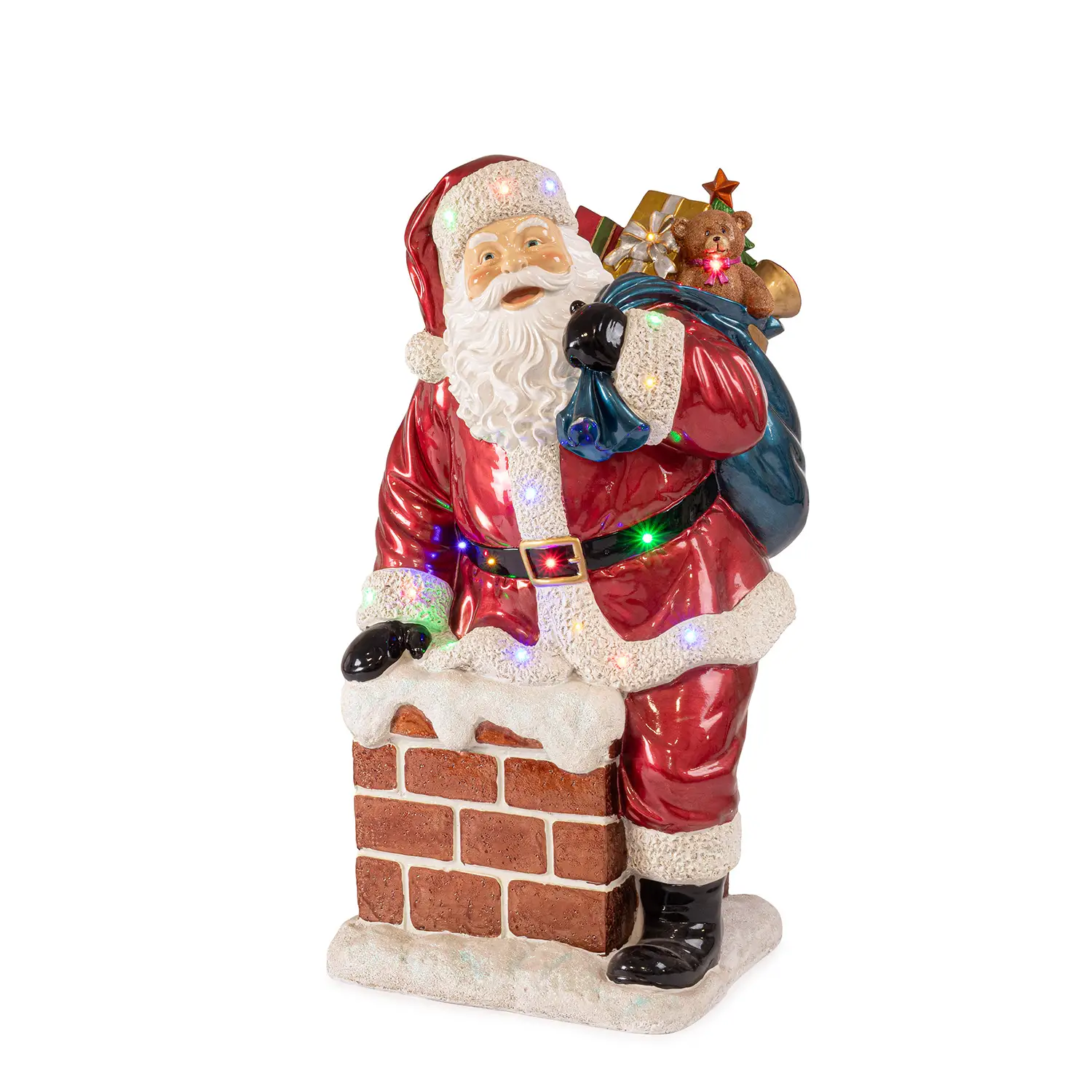 Babbo Natale Sam con Sacco 118 cm con 19 LED Multicolor - addobbi casa