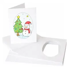 Cartoncini Augurali con Finestra Ovale – 25 Pezzi in Cartoncino Bianco