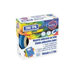 Nastro Telato Adesivo Blu 19 mm x 2,7 m – Nastro Telato Resistente, Impermeabile e Anti-Strappo
