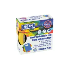 Nastro Telato Adesivo Giallo 19 mm x 2,7 m – Nastro Telato Resistente, Impermeabile e Anti-Strappo