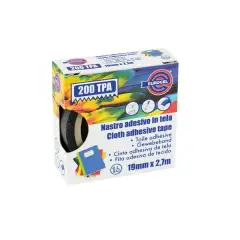 Nastro Telato Adesivo Nero 19 mm x 2,7 m – Extra Forte, Impermeabile e Anti-Strappo
