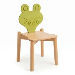 Sedia per Bambini Nido e Scuola dell’Infanzia – Impilabile in Legno di Faggio con Rana