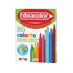 Fibracolor Colorito Fine Pennarelli – Set 24 Pennarelli - Rosso