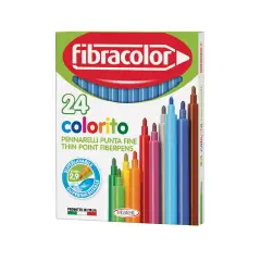 Fibracolor Colorito Fine Pennarelli – Set 24 Pennarelli - Azzurro