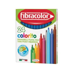 Fibracolor Colorito Fine Pennarelli – Set 24 Pennarelli - Blu