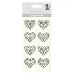 Strass Adesivi Cuori Silver 8 Pezzi