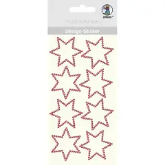 Strass Adesivi Stelle Rosse 8 pezzi