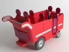 Carrozzino 6 Posti Espresso Elettrico Base Rosso