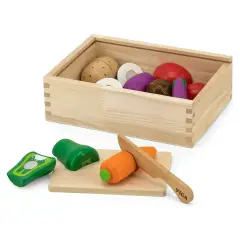 Verdura a Fette in Legno da Tagliare