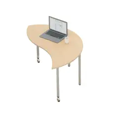 Tavolo Mila Onda con Ruote – Tavolo Scolastico per Scuola Secondaria, Altezza 76 cm