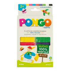 Plastilina Pongo By Giotto – 8 Colori Classici | Green, Sicura e Morbida per Bambini
