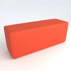 Pouf Ecopelle Ignifugo 3 Posti H 46 Arancio Per Un Ambiente Scolastico Innovativo